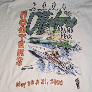 Hooters X Racing X Ft Myers Beach Vintage 2000 Men's XL Tee
